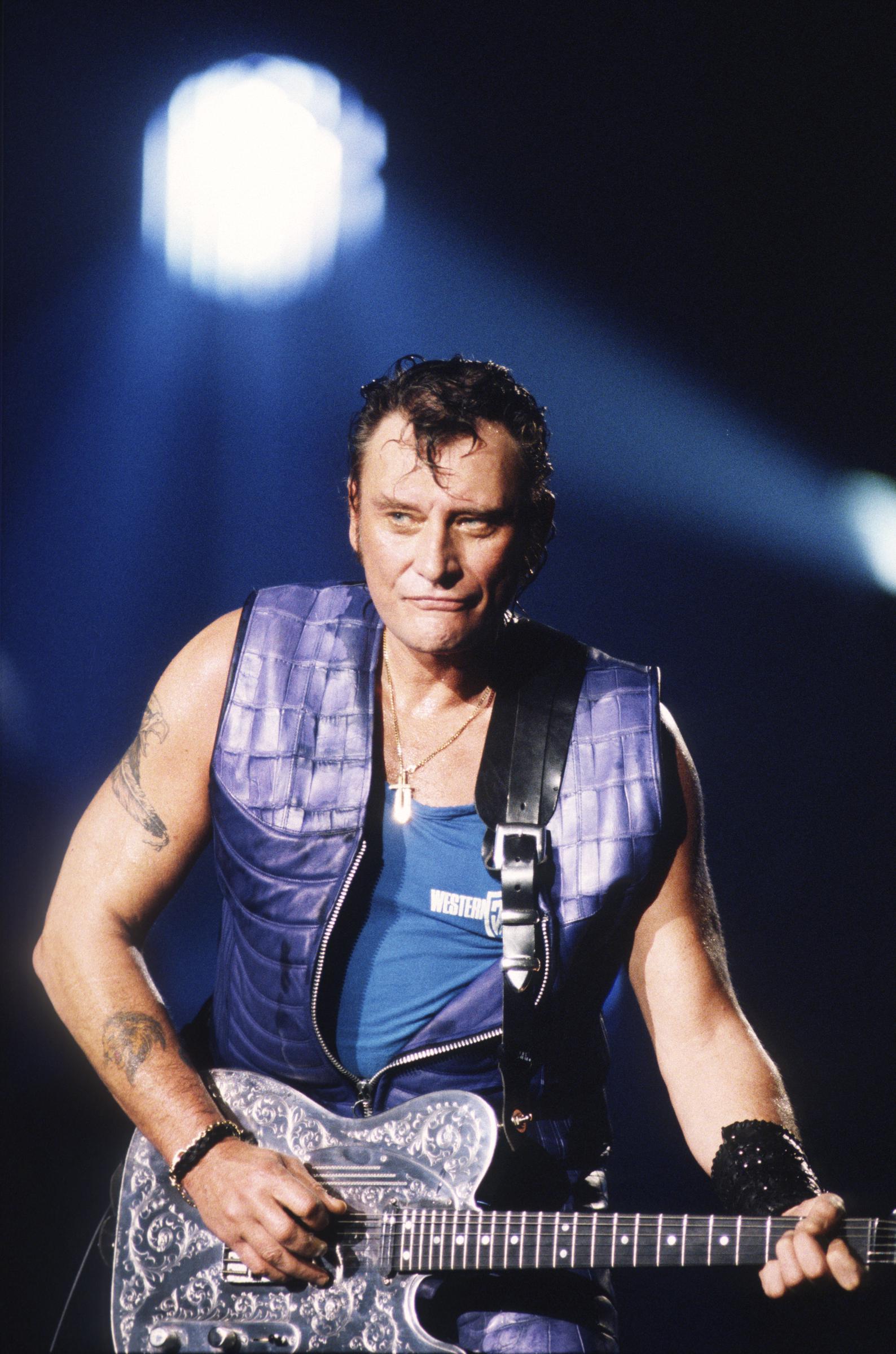 Johnny Halliday, Vorst Nationaal, Bruxelles, Belgique, 26/06/1993 I Source : Getty Images