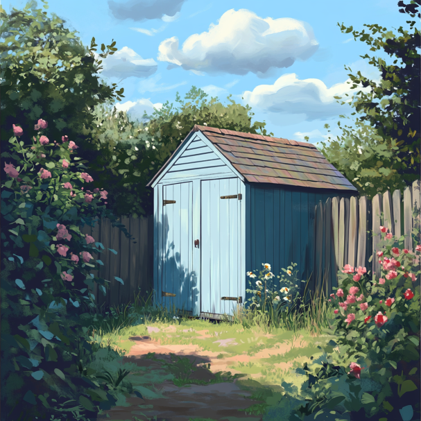 Un cabanon dans un jardin | Source : Midjourney