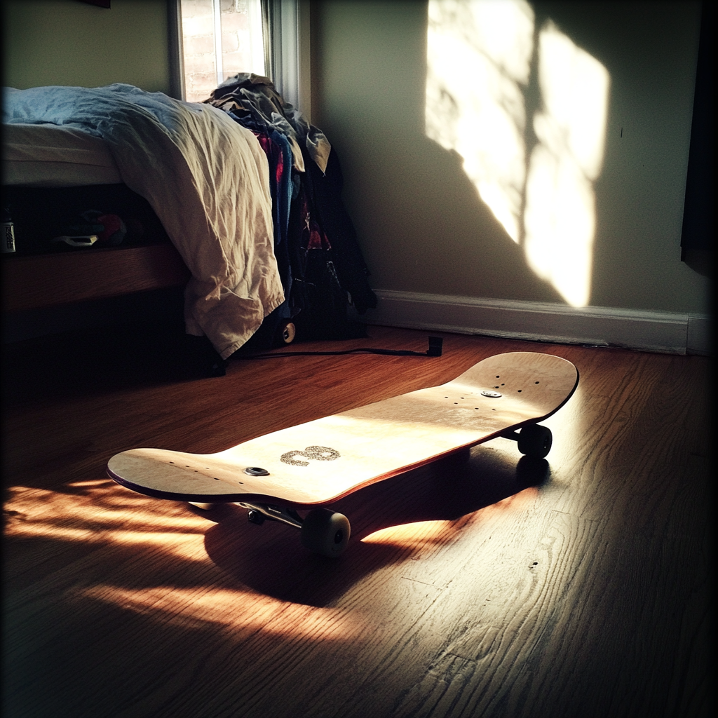 Un skateboard dans la chambre d'un adolescent | Source : Midjourney