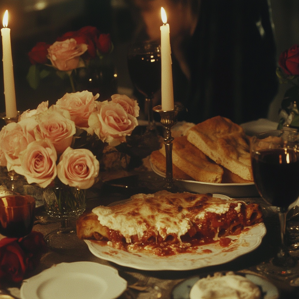 Une table dressée pour un dîner romantique | Source : Midjourney