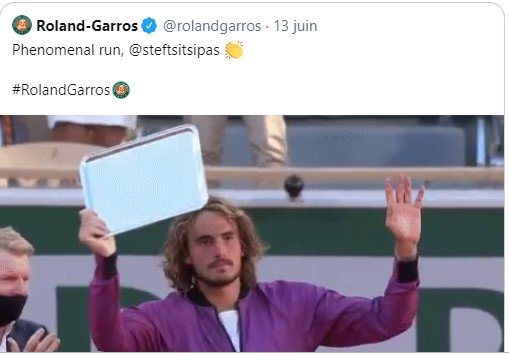 Le finaliste du Roland Garros. | Source : Twitter/Roland-Garros