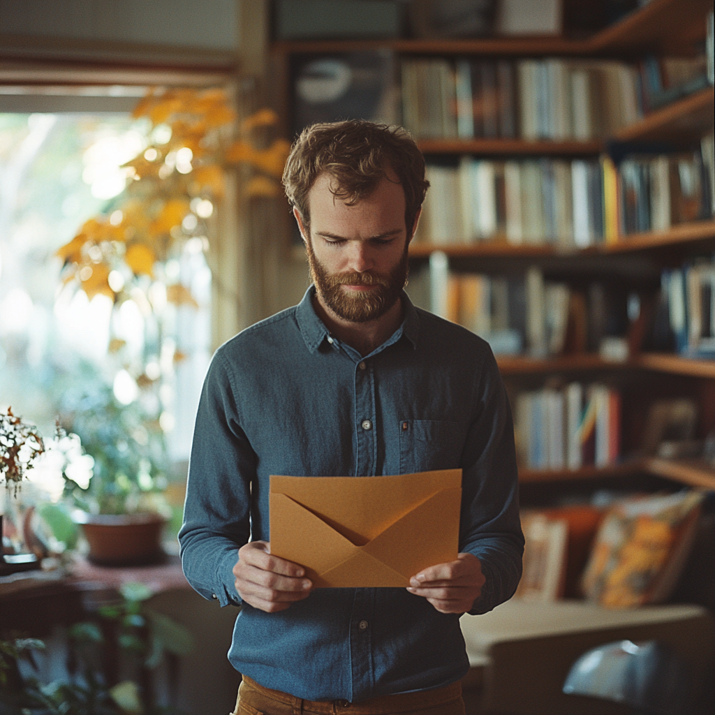 Un homme qui ouvre une enveloppe | Source : Midjourney