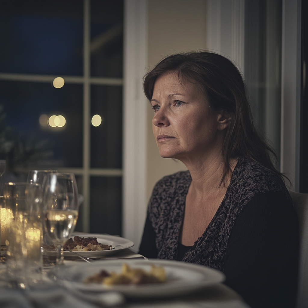 Une femme à table | Source : Midjourney