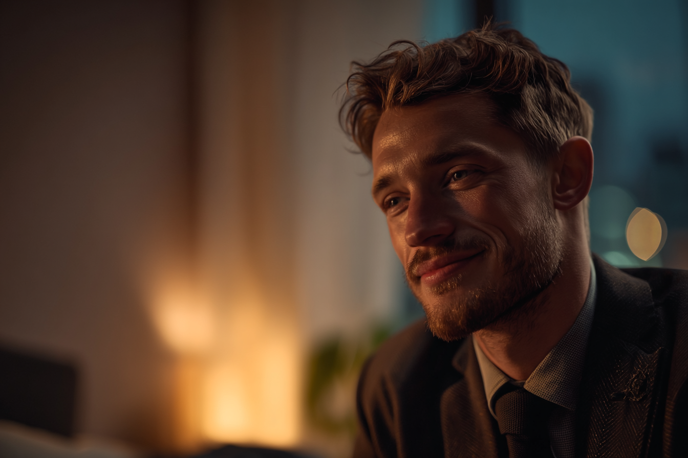 Un homme qui sourit | Source : Midjourney