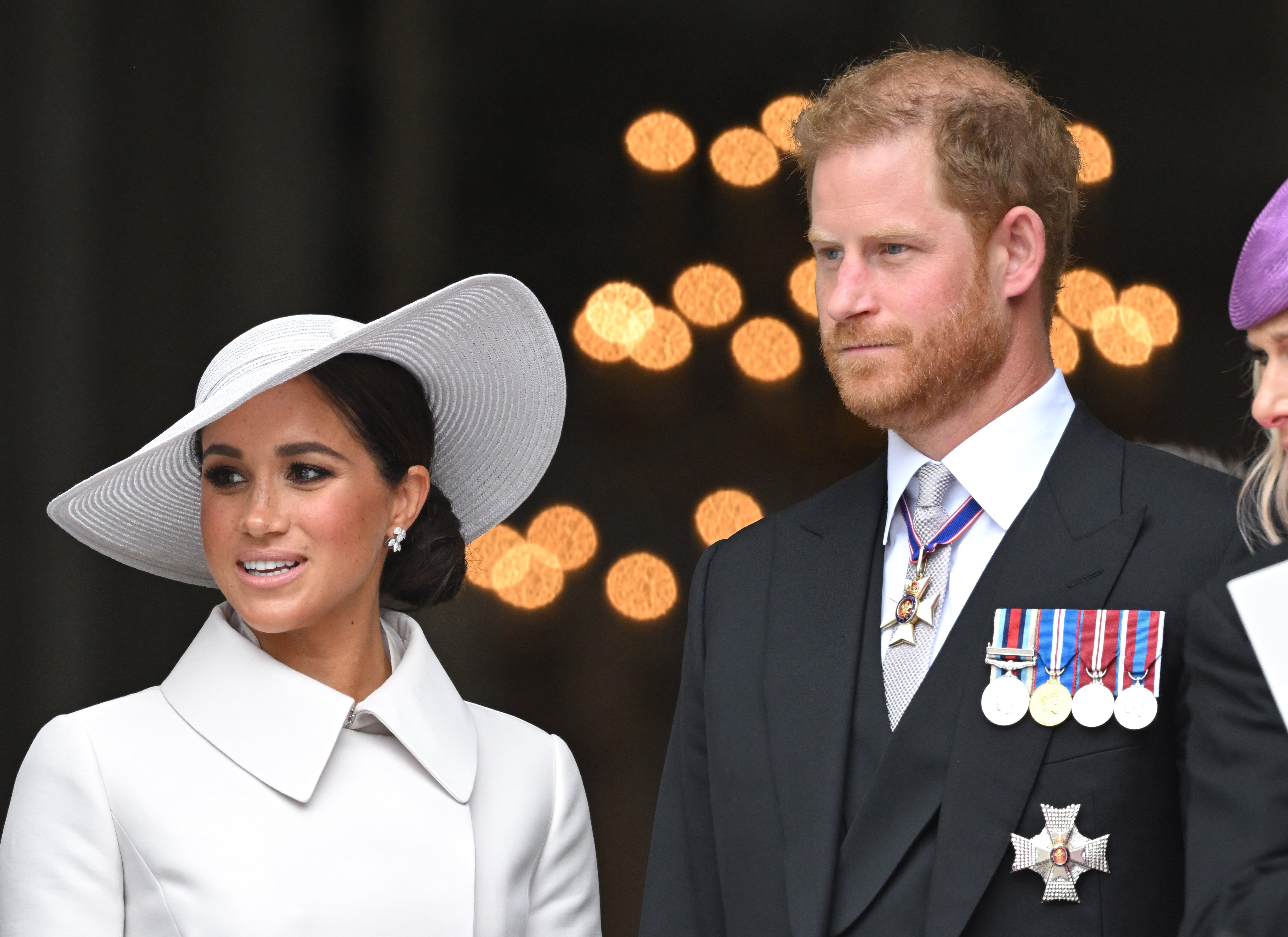 Meghan, duchesse de Sussex, et le prince Harry, duc de Sussex, assistent au National Service of Thanksgiving à la cathédrale St Paul le 03 juin 2022 à Londres, en Angleterre | Source : Getty Images