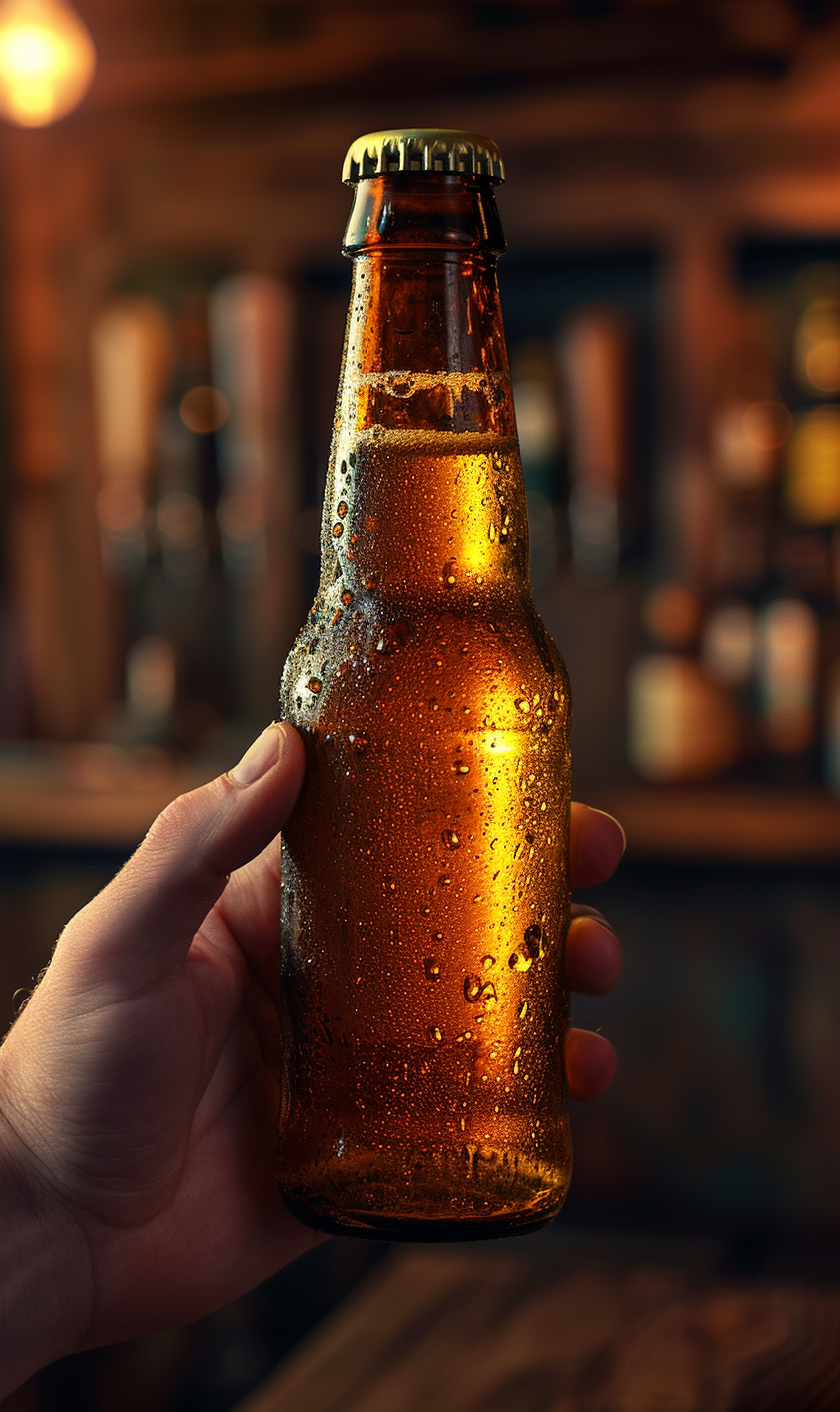 Un homme tenant une bouteille de bière | Source : Midjourney