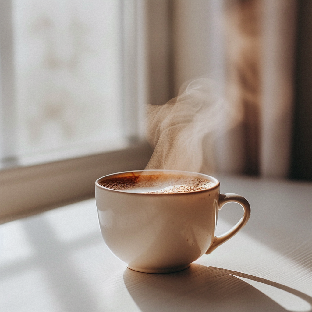 Une tasse de café sur une table | Source : Midjourney