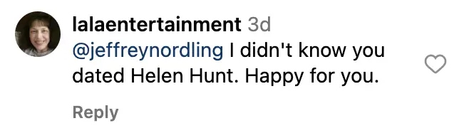 Commentaire d'un fan daté d'octobre 2023 | Source : instagram.com/jeffreynordling