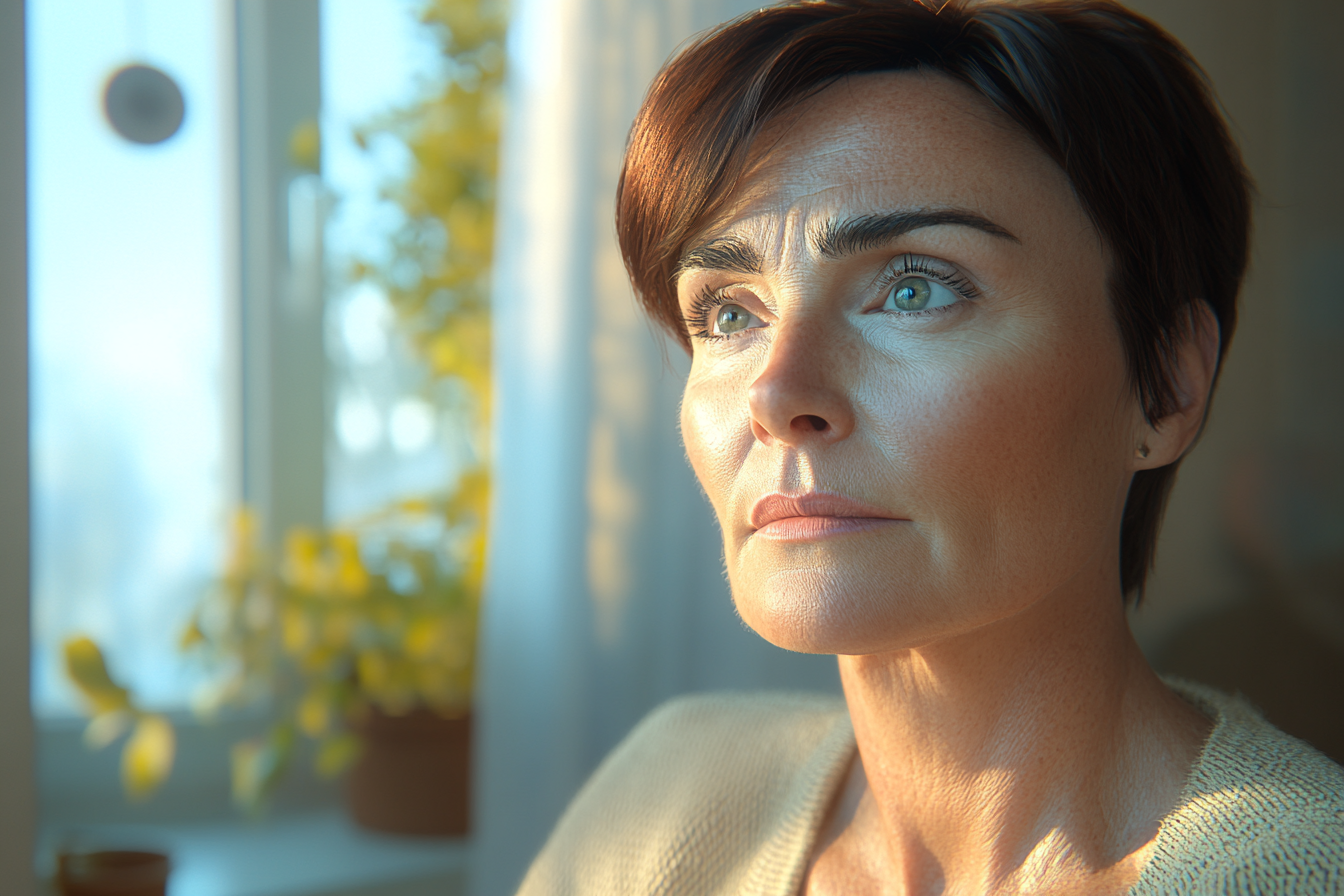 Une femme debout dans sa maison | Source : Midjourney