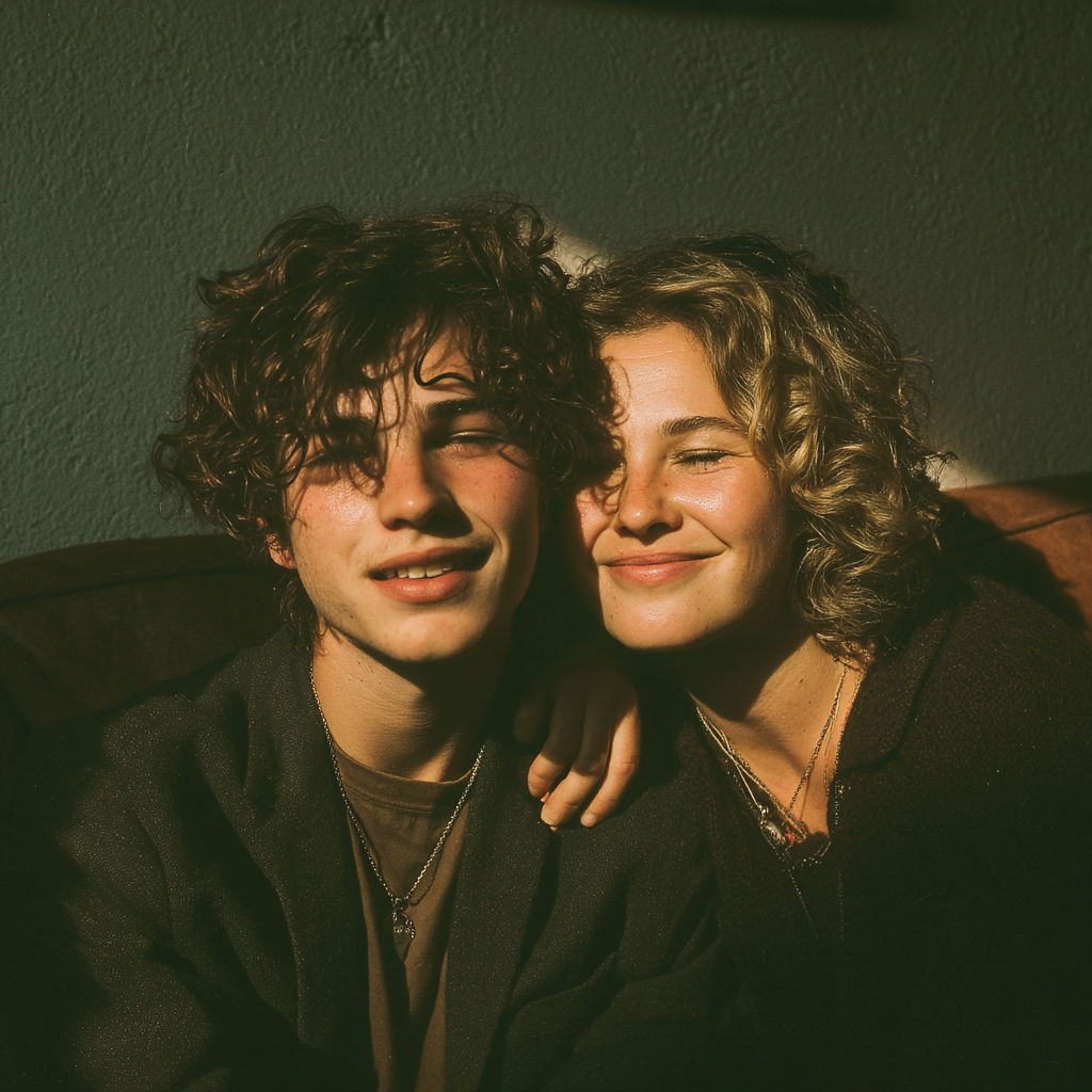 Une mère et son fils heureux | Source : Midjourney