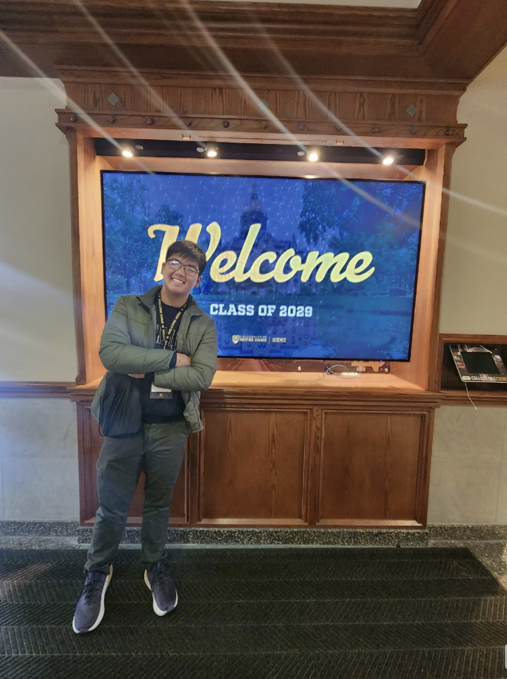 Austin Tran à l'université de Notre Dame, en date du 6 avril 2025 | Source : Facebook/anntravels2