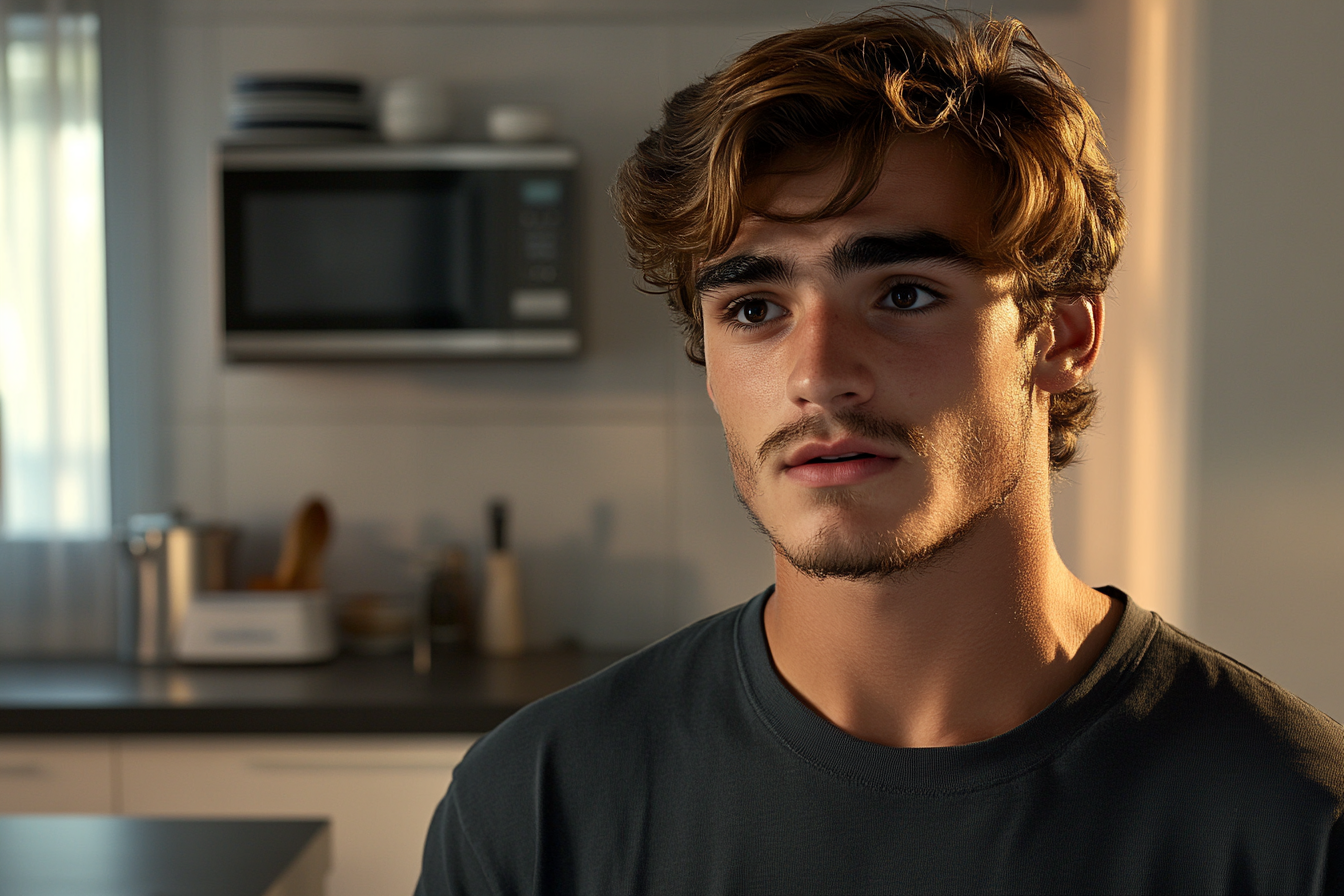 Un jeune homme debout dans une cuisine | Source : Midjourney