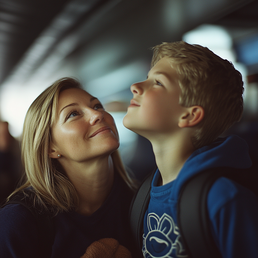 A proud mother speaks to her son | Source: Midjourney