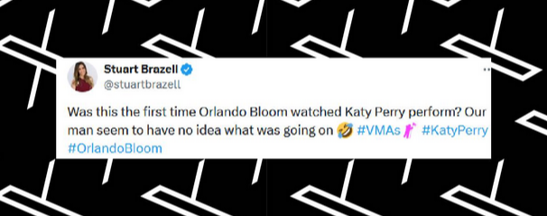 Une fan réagit aux fascinantes expressions faciales d'Orlando Bloom lors du concert de Katy Perry, extrait d'un post de X daté du 12 septembre 2024 | Source : X/stuartbrazell/