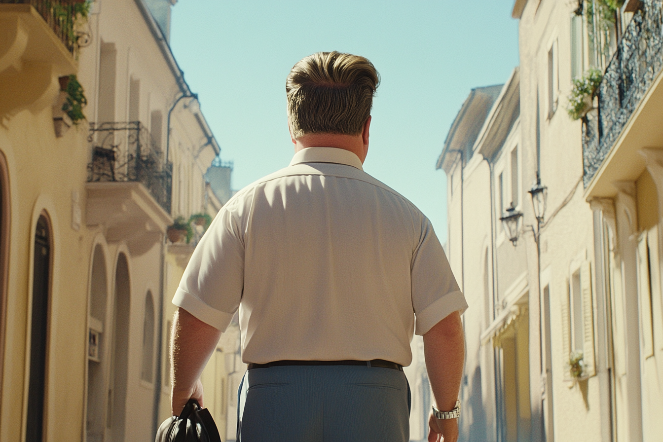 Un homme debout dans une rue | Source : Midjourney