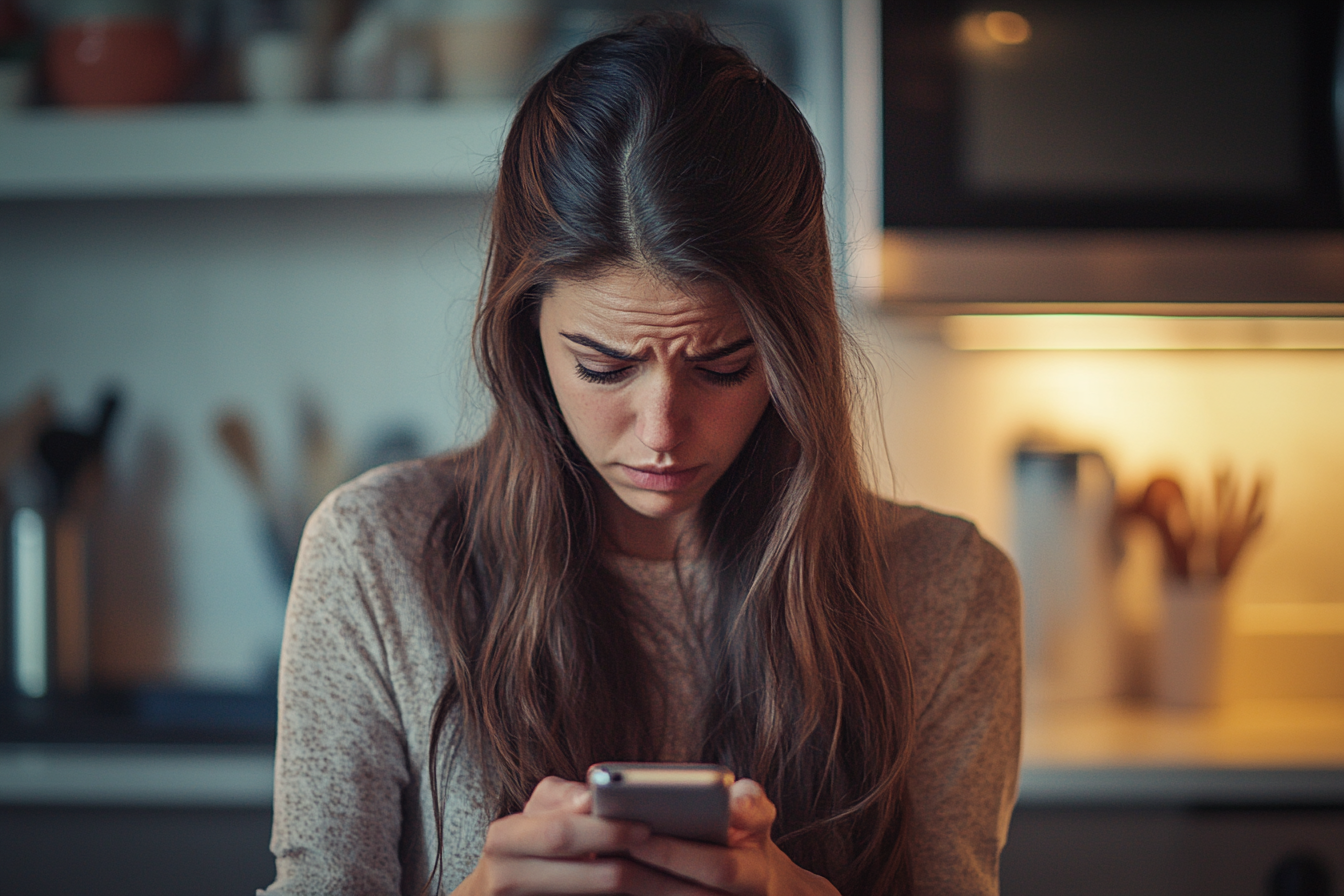 Une femme qui regarde un téléphone | Source : Midjourney