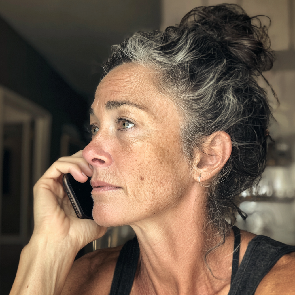 Une femme âgée qui parle au téléphone | Source : Midjourney