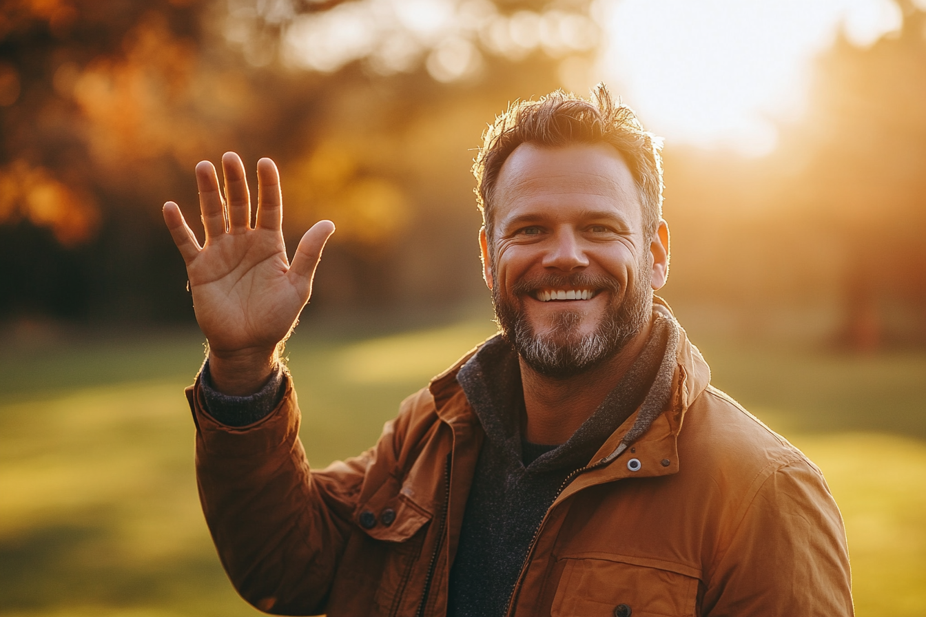 Un homme qui fait un signe de la main | Source : Midjourney