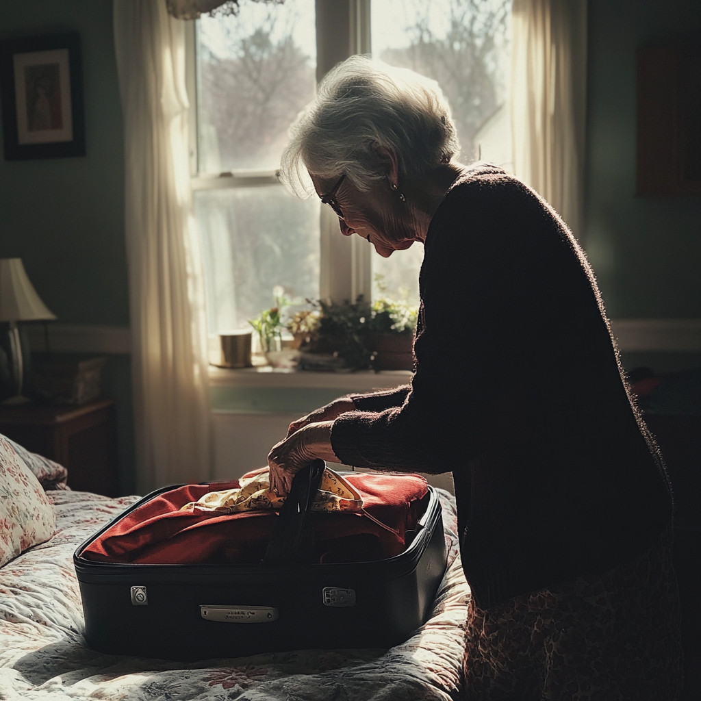 Une femme déballe son sac | Source : Midjourney