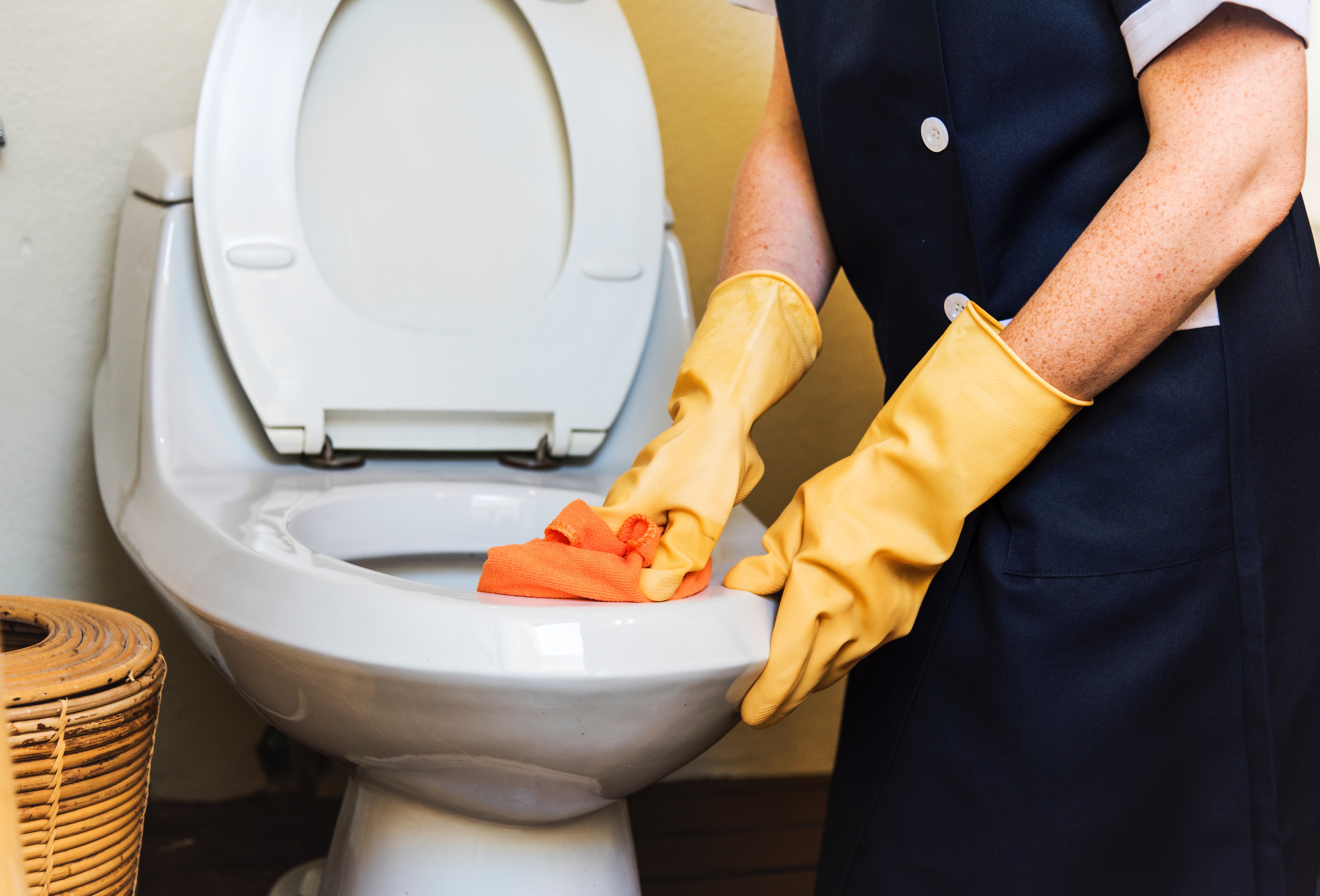 Un homme en train de nettoyer  la cuvette de toilette. | Photo : Pexels