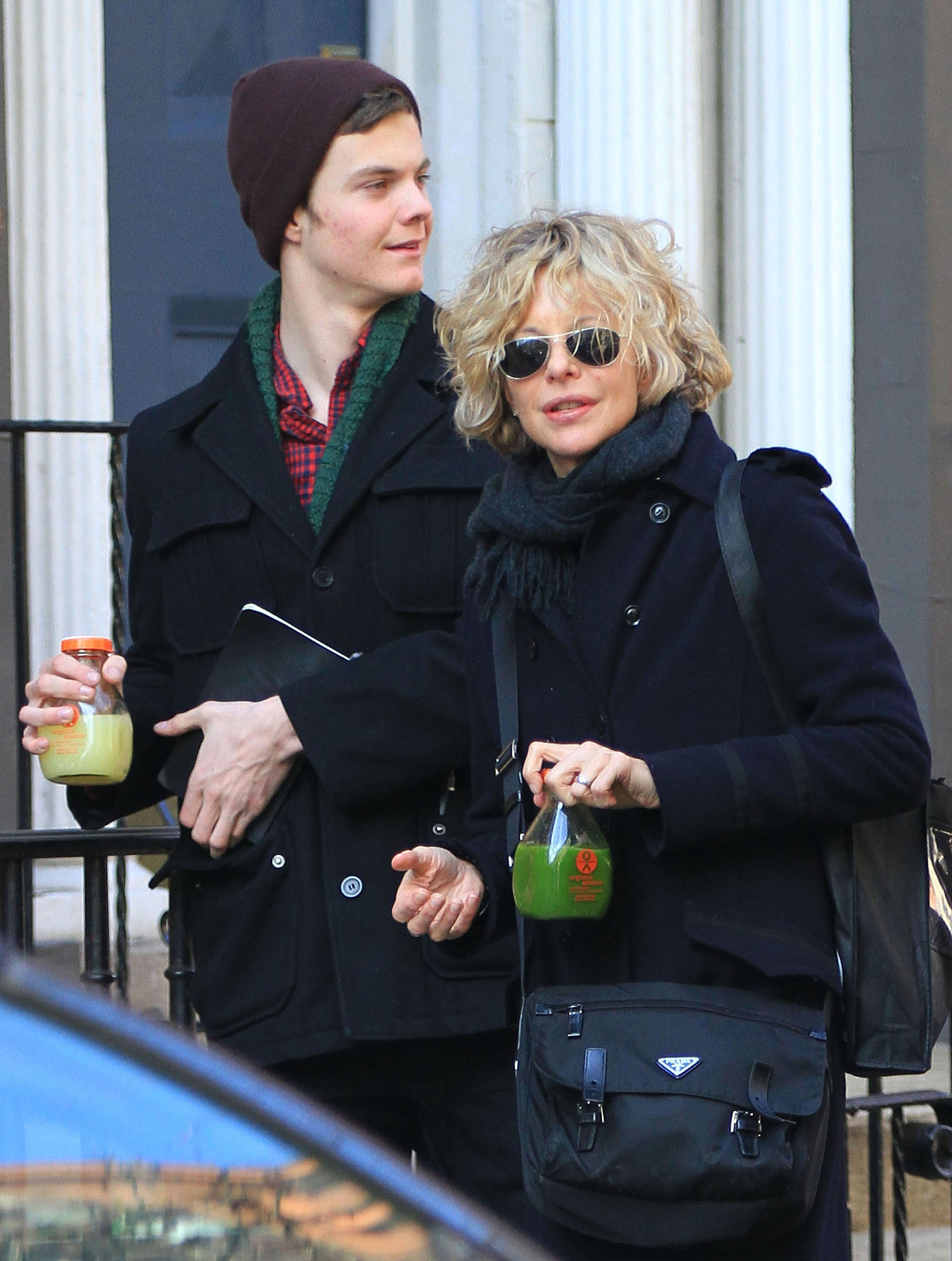 Meg Ryan et son fils Jack Quaid vus le 28 mars 2011 à New York | Source : Getty Images