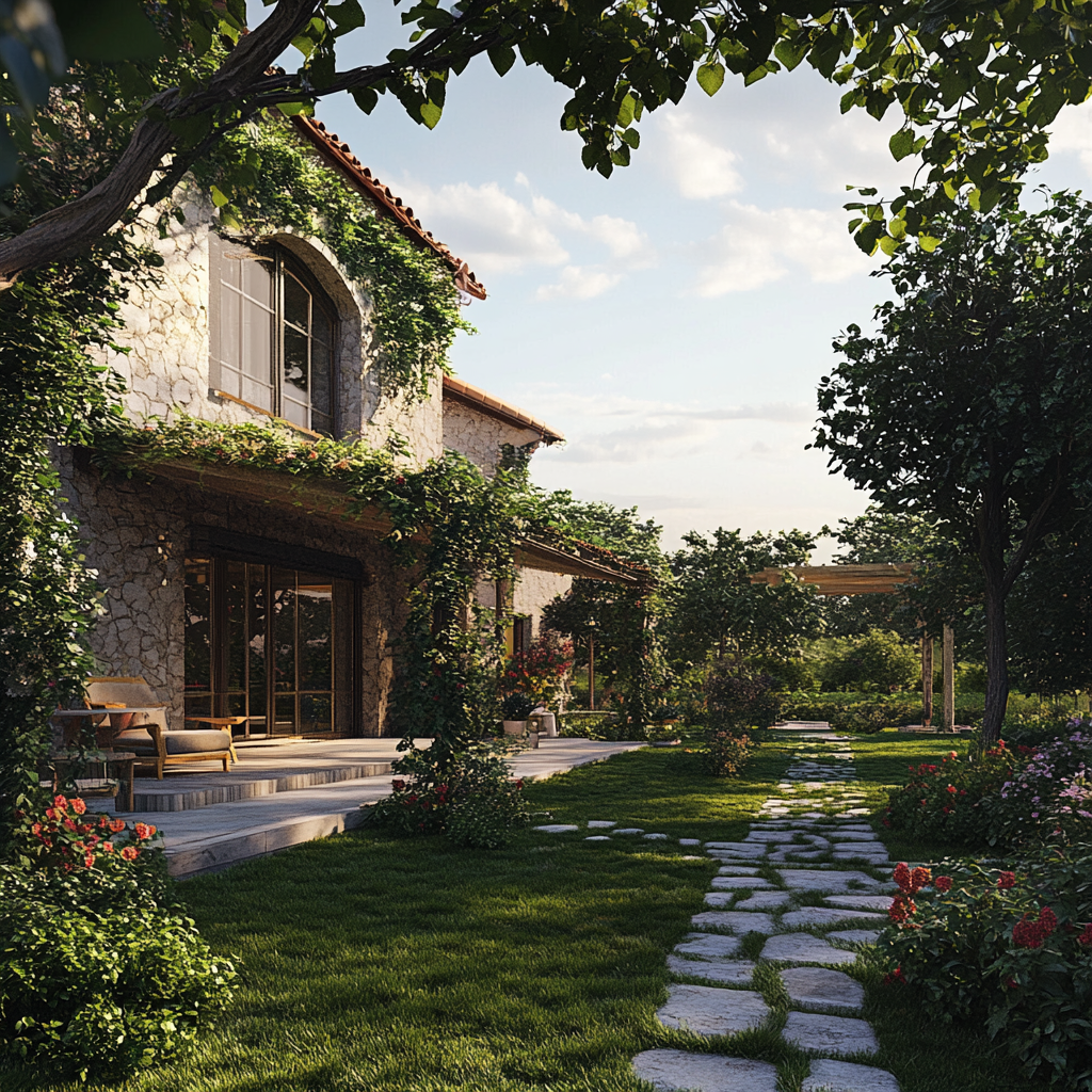 Une maison avec un jardin | Source : Midjourney