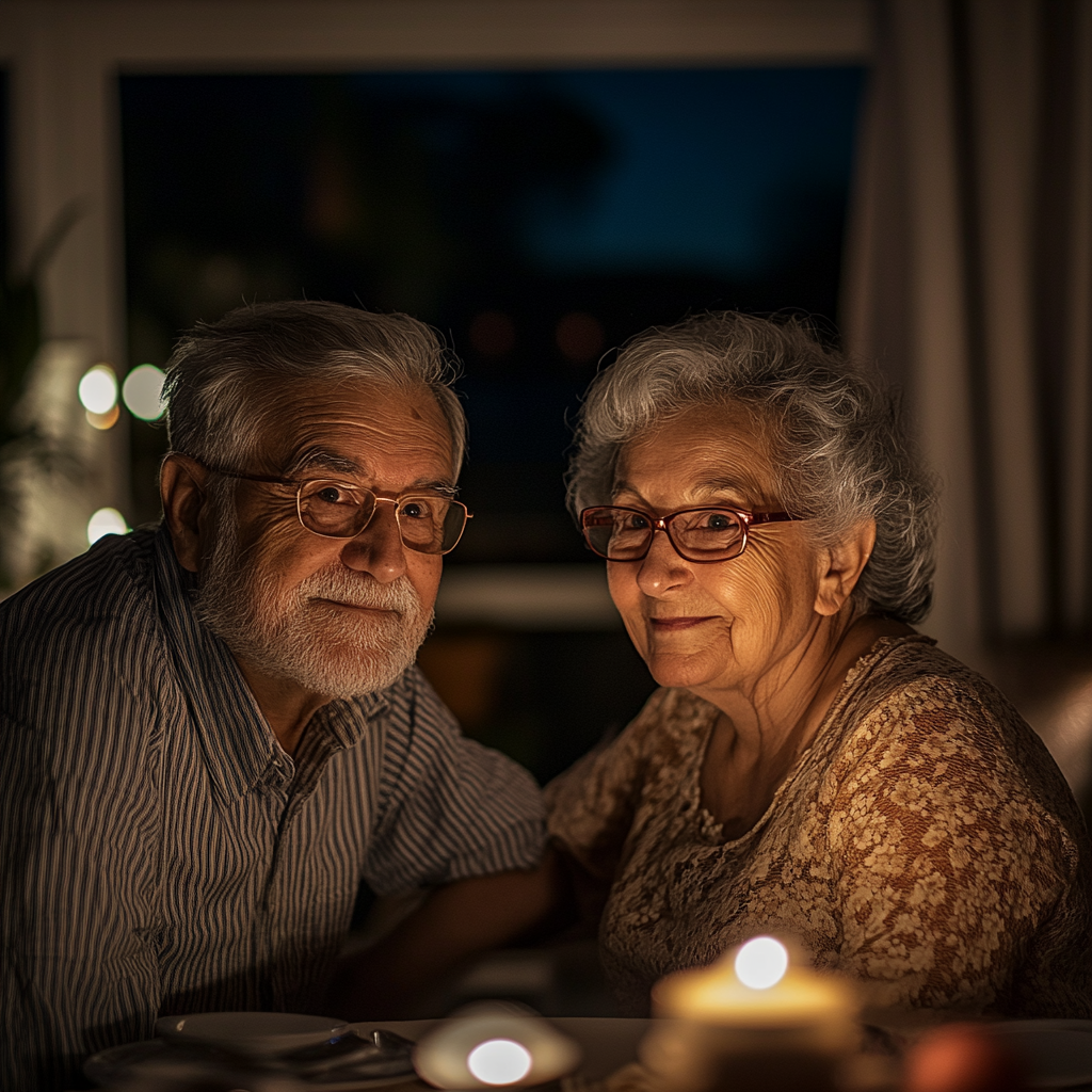 Couple de seniors dans leur salon | Source : Midjourney