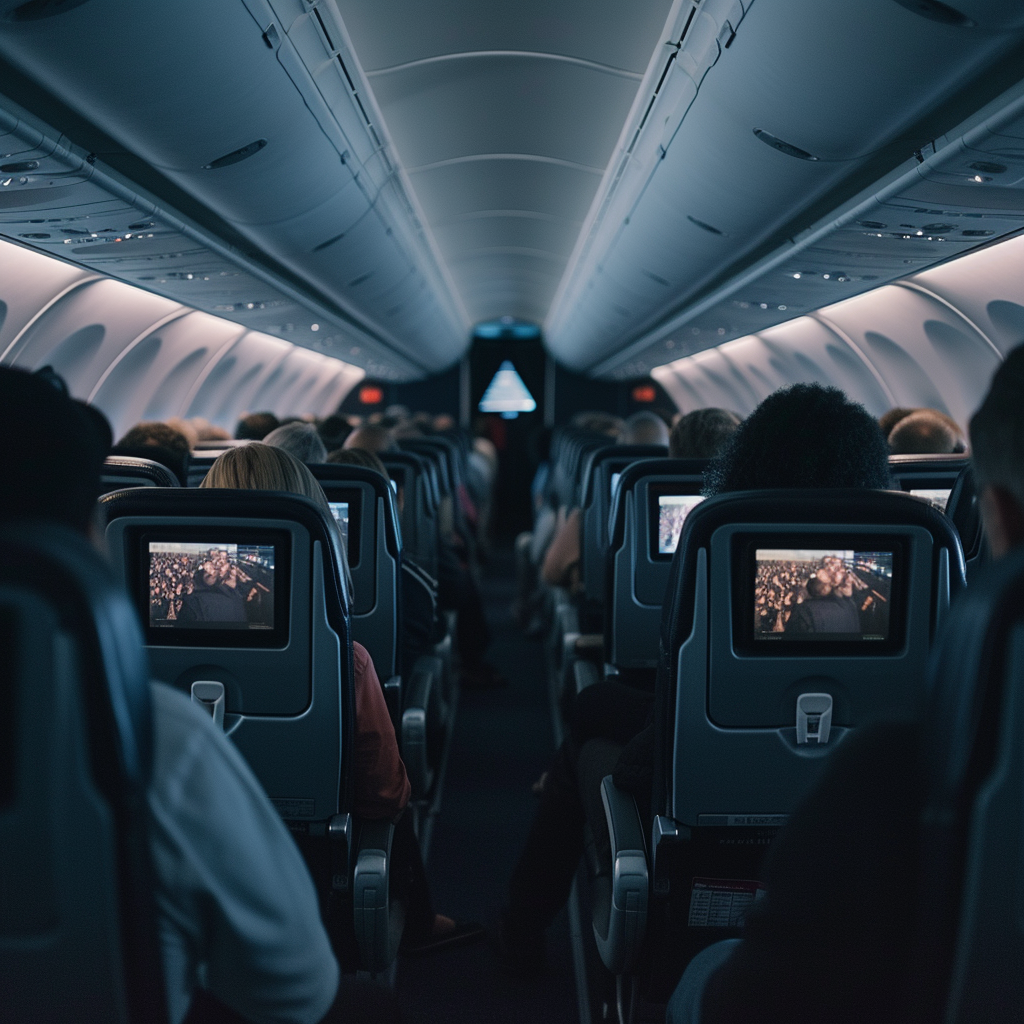 Des personnes assises dans un avion | Source : Midjourney