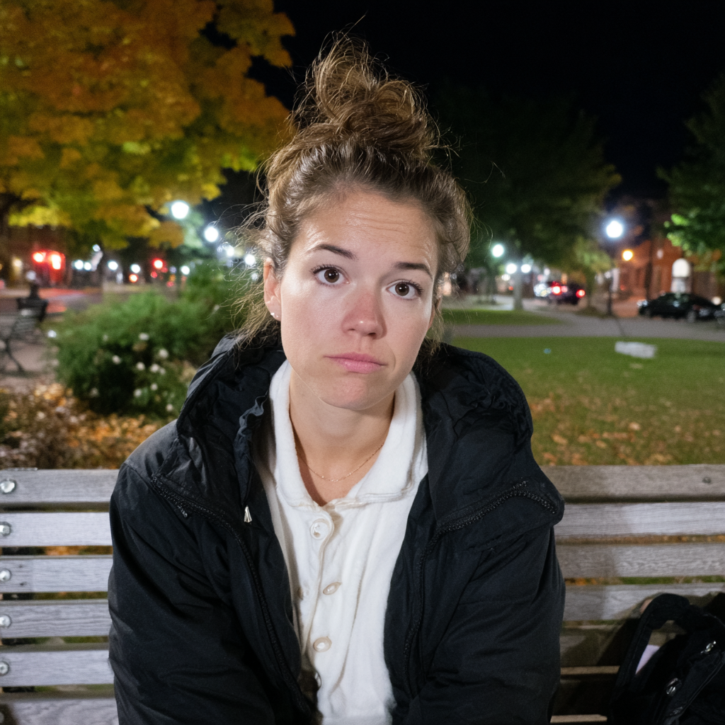 Une femme assise sur un banc | Source : Midjourney