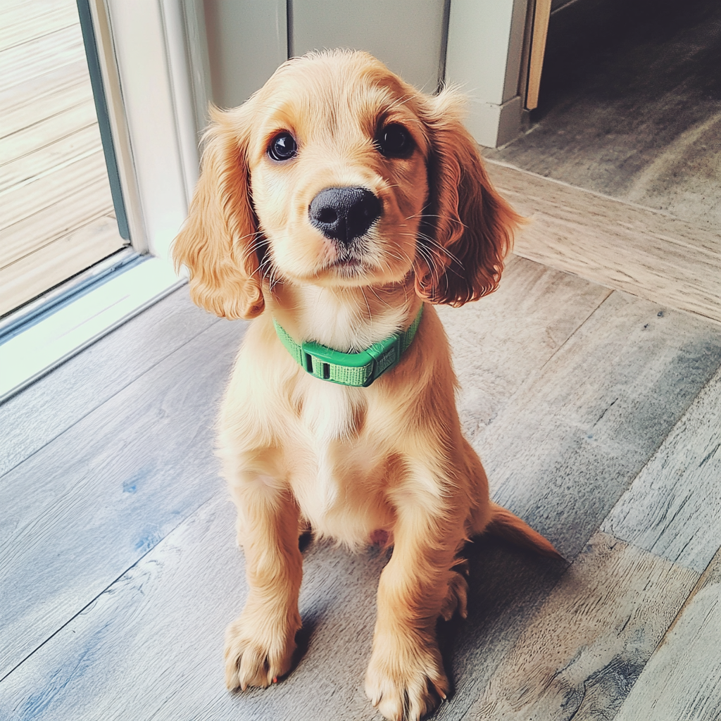 Un chien avec un collier vert | Source : Midjourney