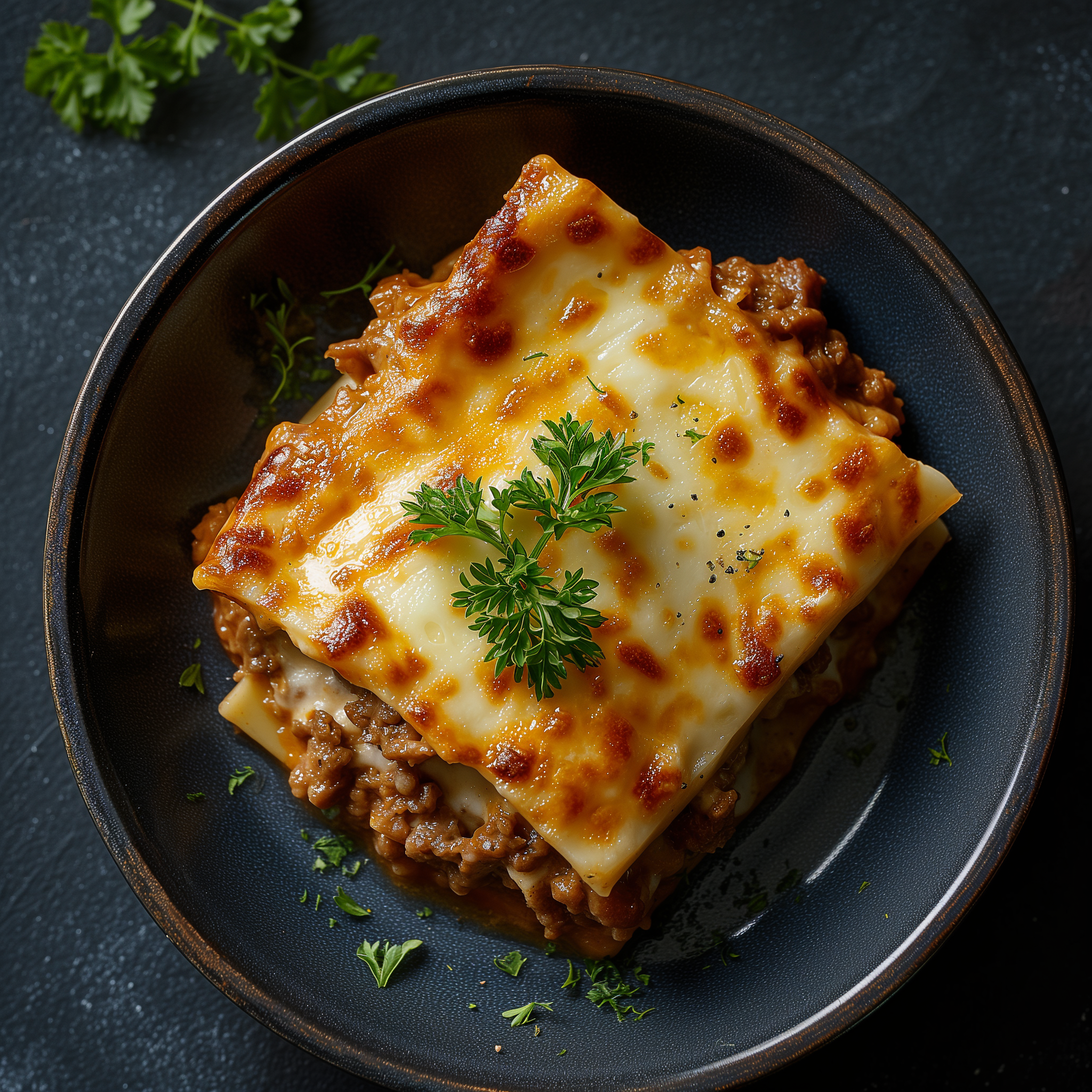 Lasagnes dans une assiette | Source : Midjourney