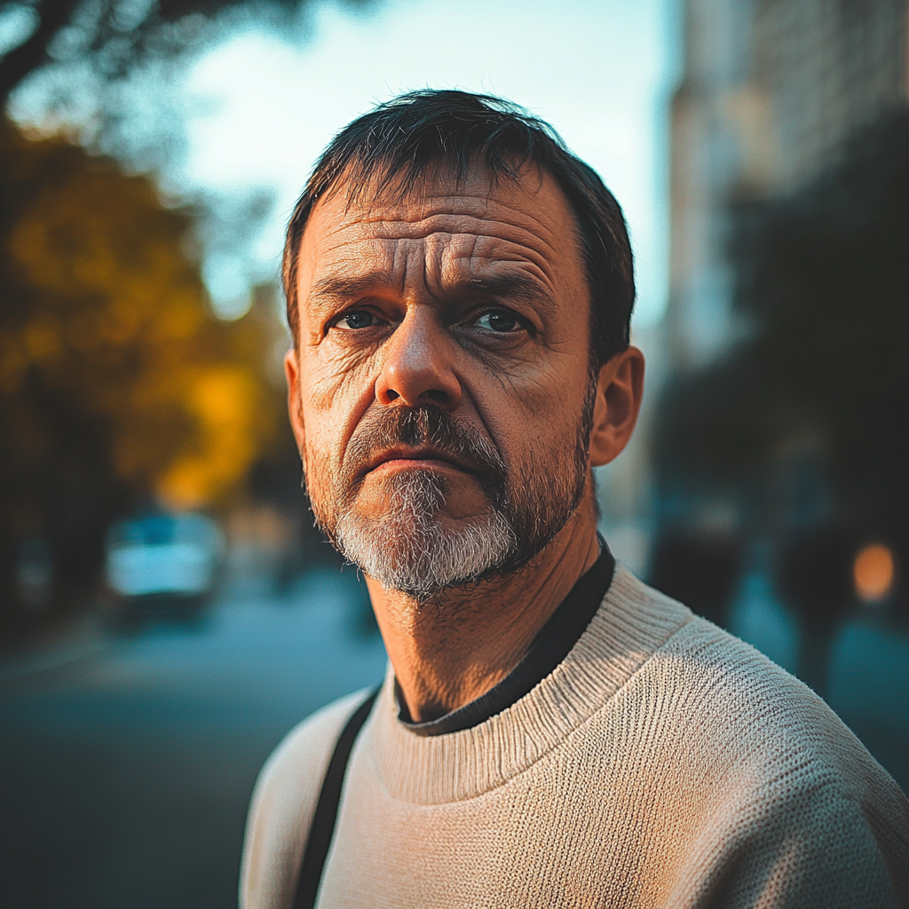 Un homme debout à l'extérieur | Source : Midjourney