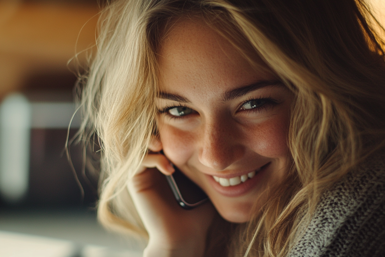 Une femme prétentieuse lors d'un appel téléphonique | Source : Midjourney