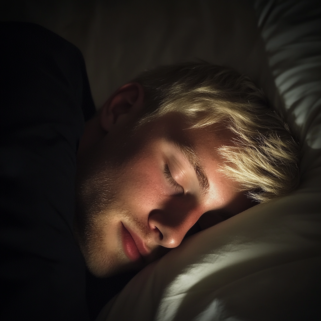 Gros plan sur un homme endormi | Source : Midjourney