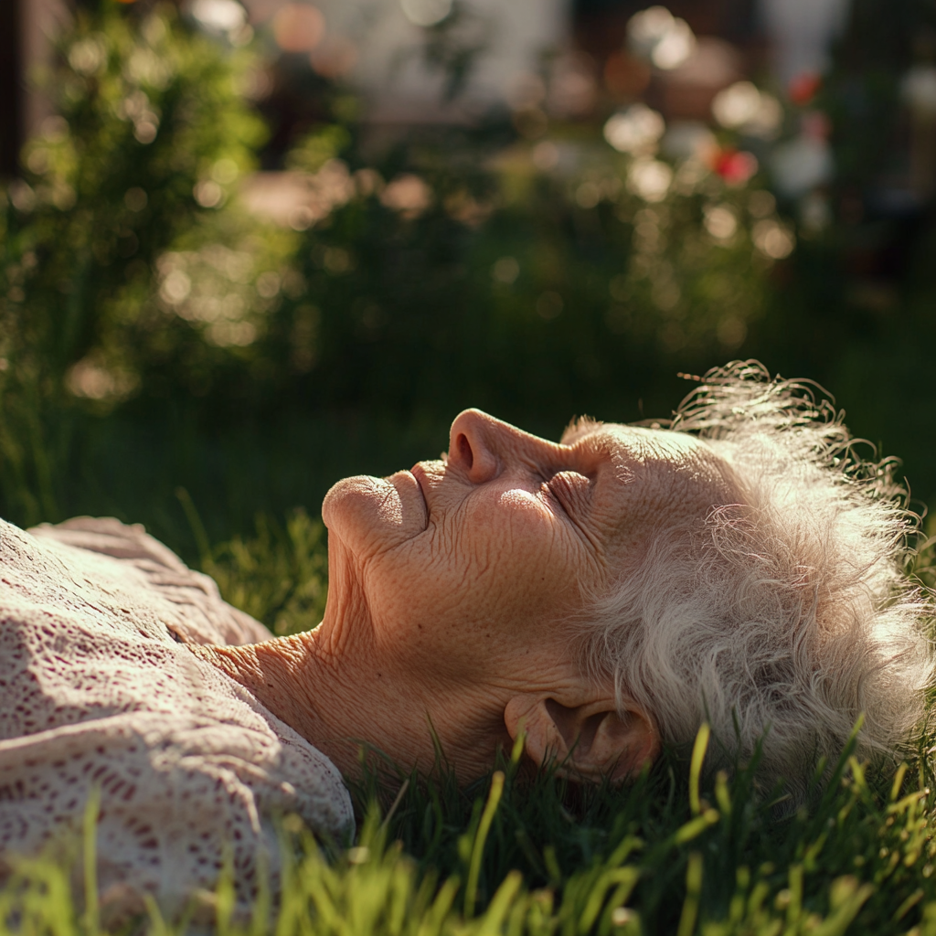 Une femme inconsciente dans son jardin | Source : Midjourney