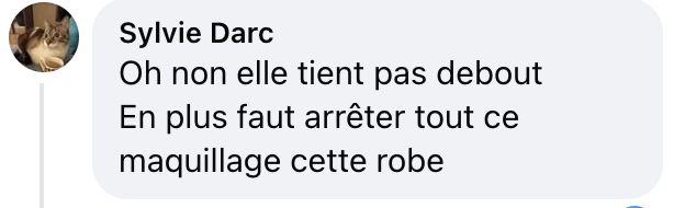 Commentaire d'internaute sur Isabelle Huppert | Source : capture : facebook.com/VogueFrance