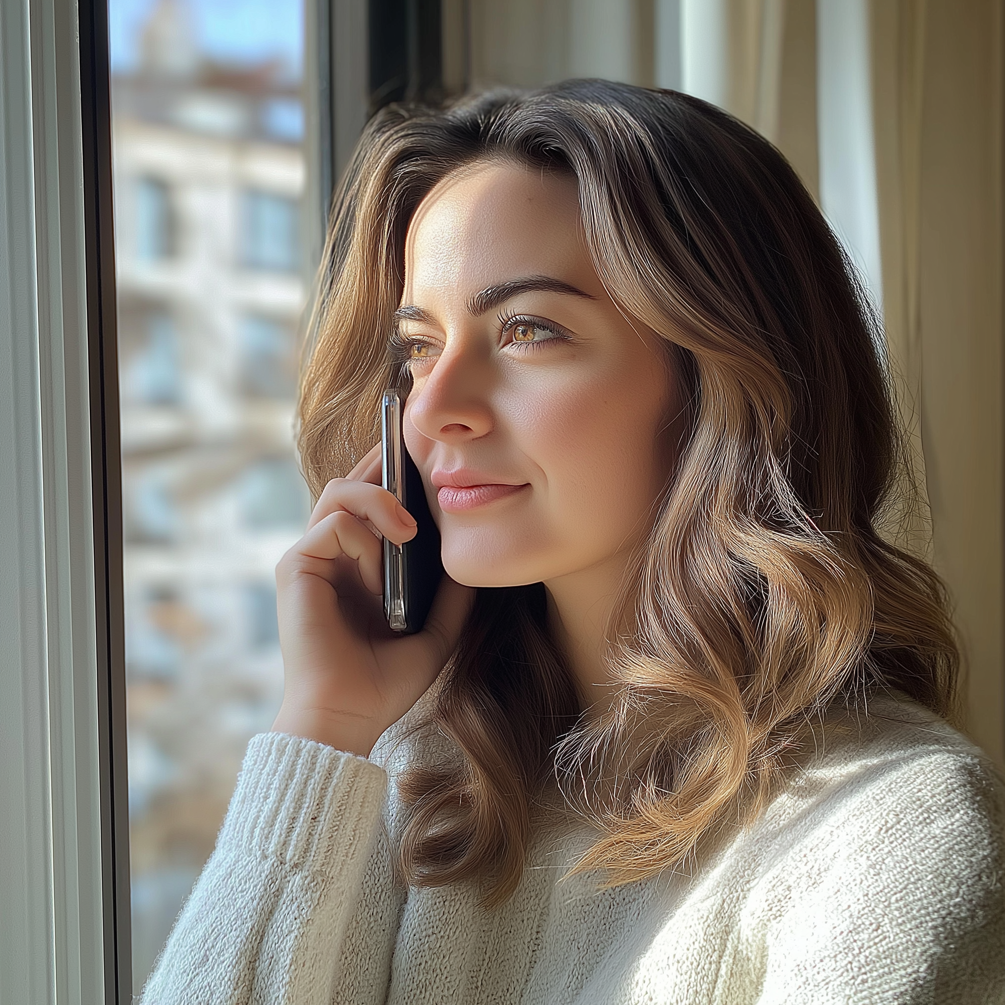 Une femme qui parle au téléphone | Source : Midjourney