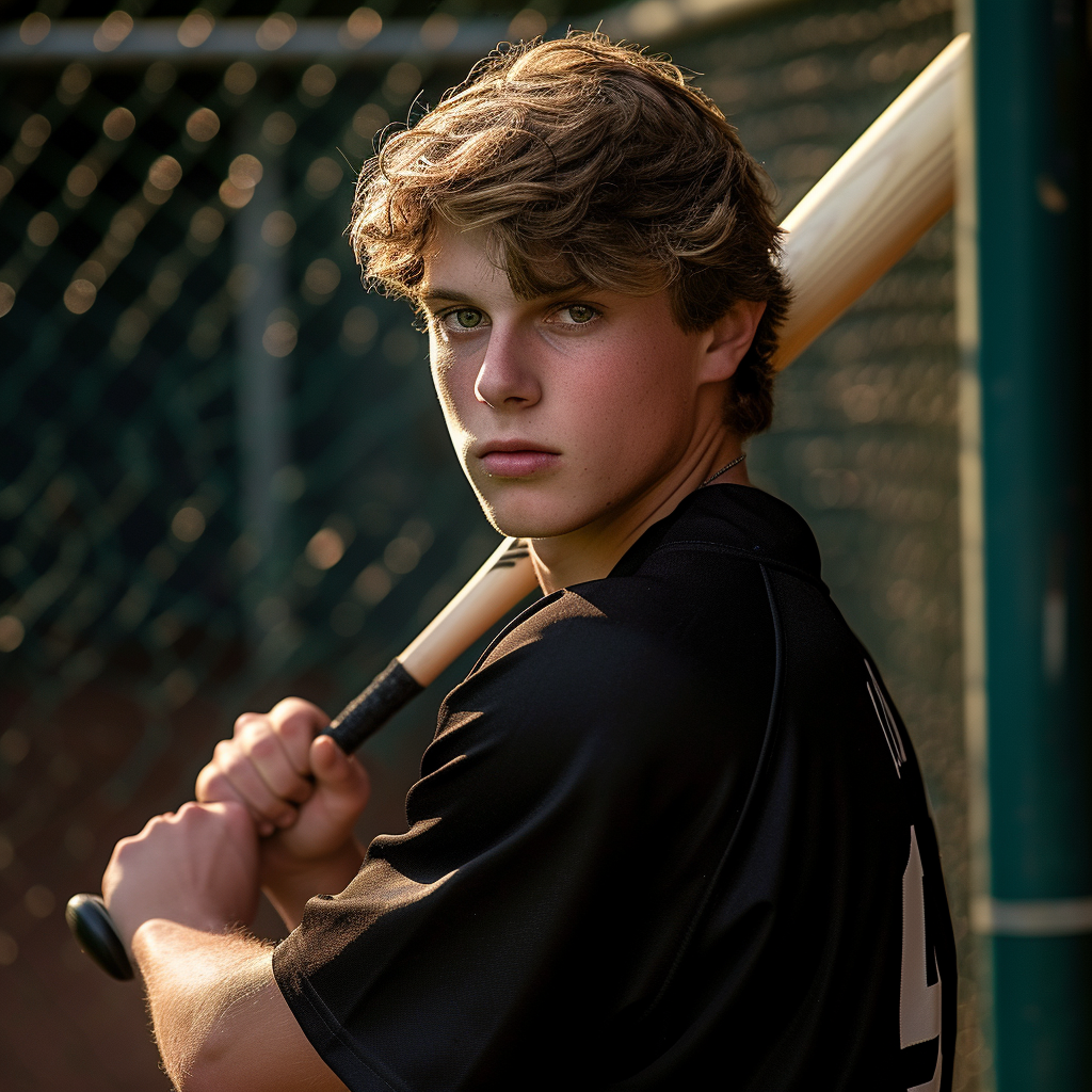 Un adolescent tenant une batte de baseball | Source : Midjourney