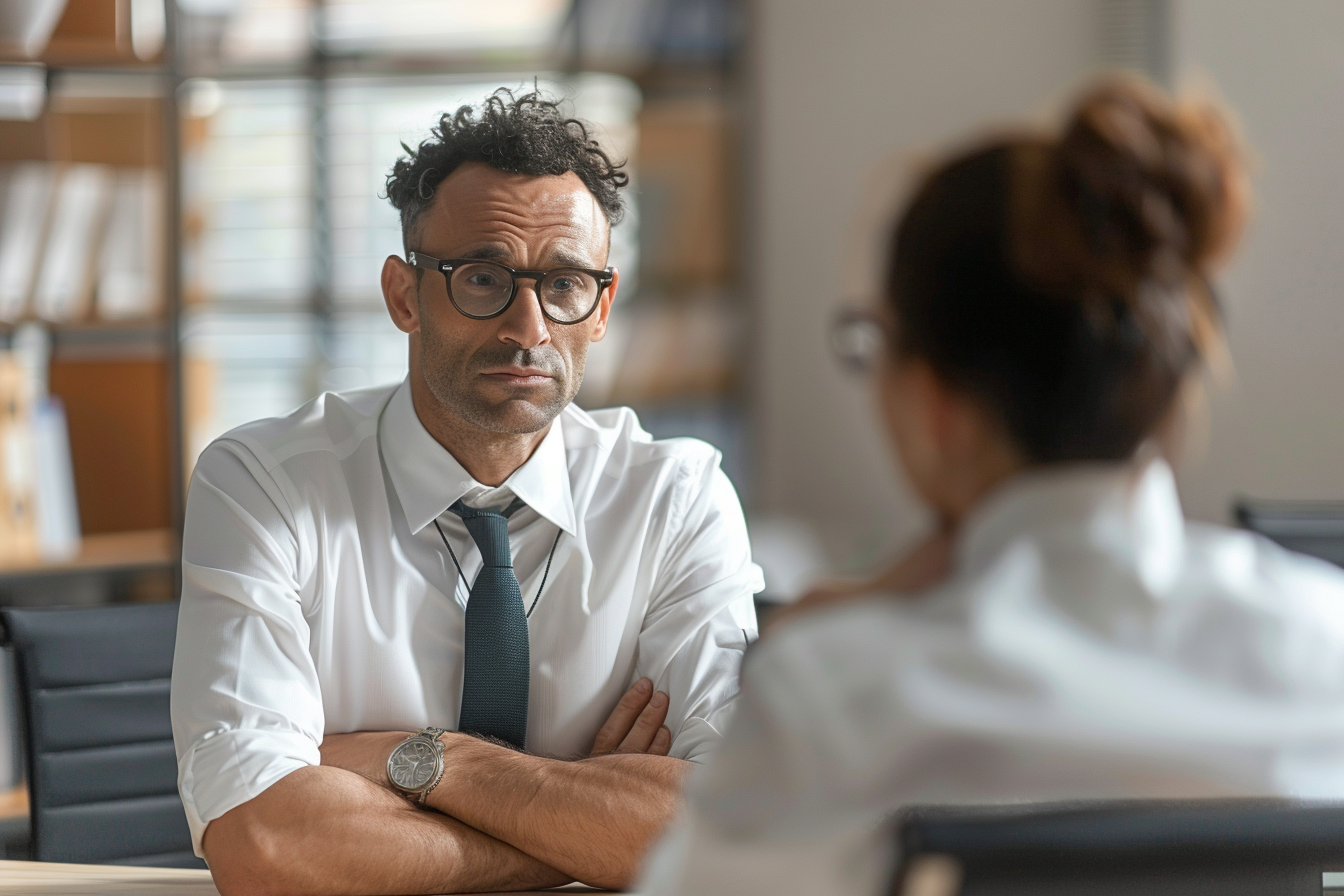 Une femme qui parle à son patron | Source : Midjourney