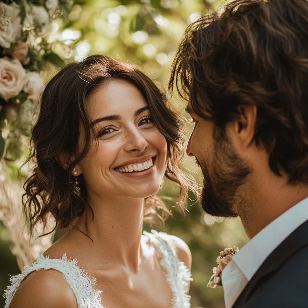 Une mariée souriante | Source : Midjourney