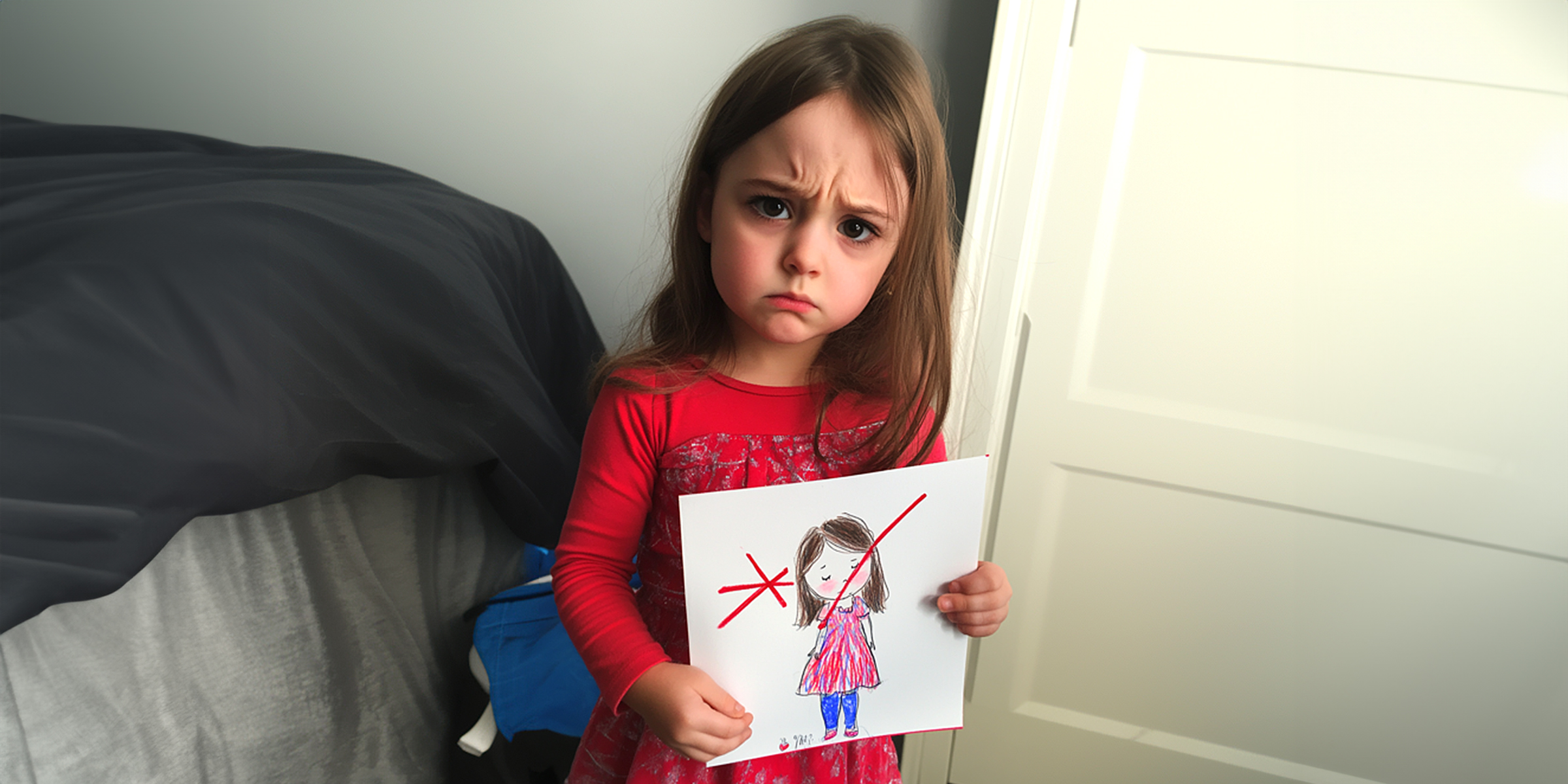 Une petite fille triste tenant un dessin | Source : AmoMama