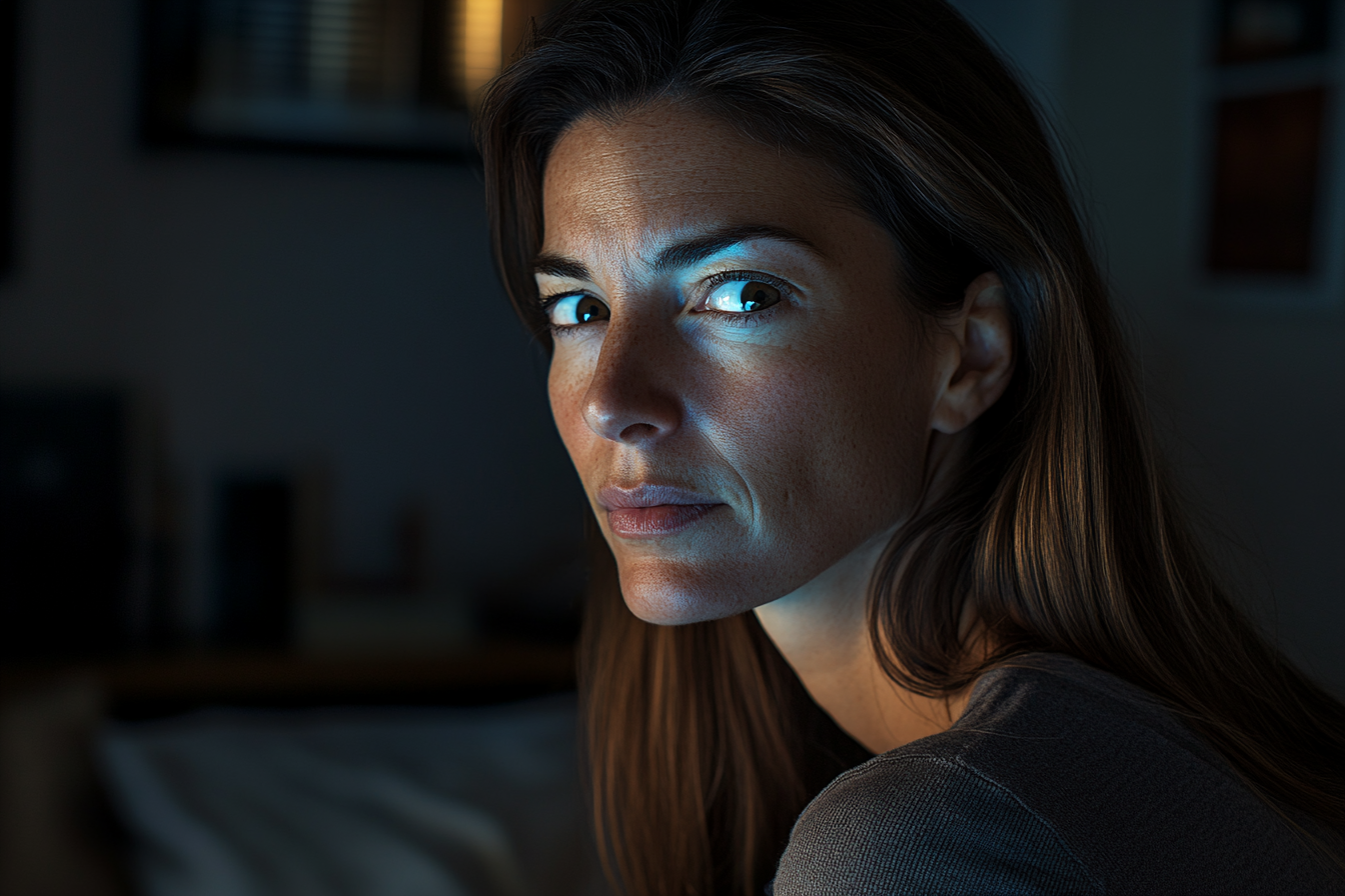 Une femme qui regarde droit devant elle | Source : Midjourney