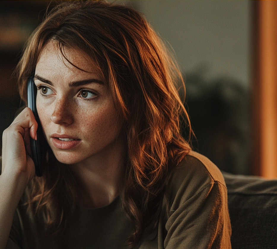 Une femme qui parle sur son téléphone portable | Source : Midjourney