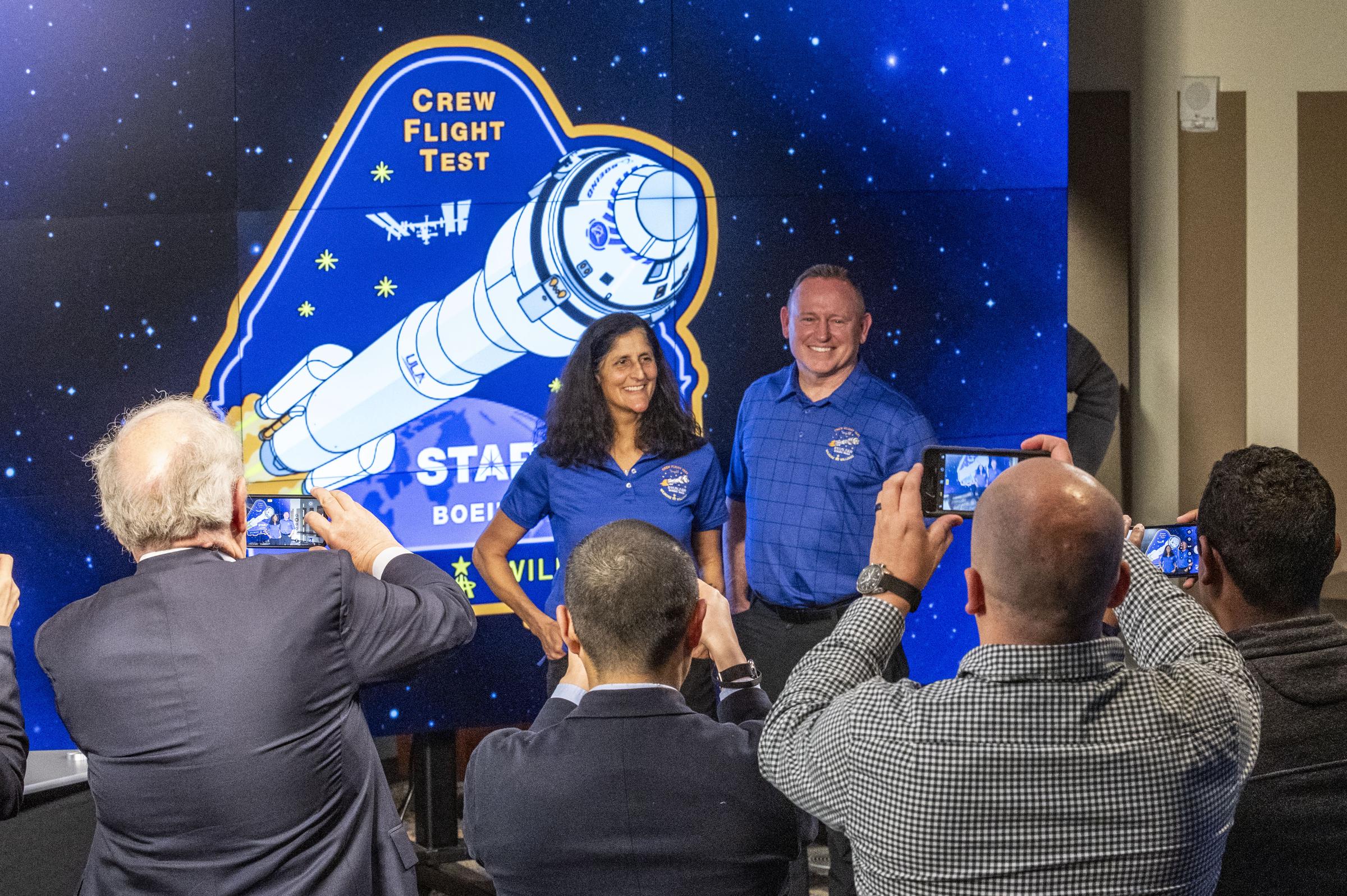 Sunita Williams et Barry Wilmore et lors d'un point presse le 22 mars 2024. | Source : Getty Images