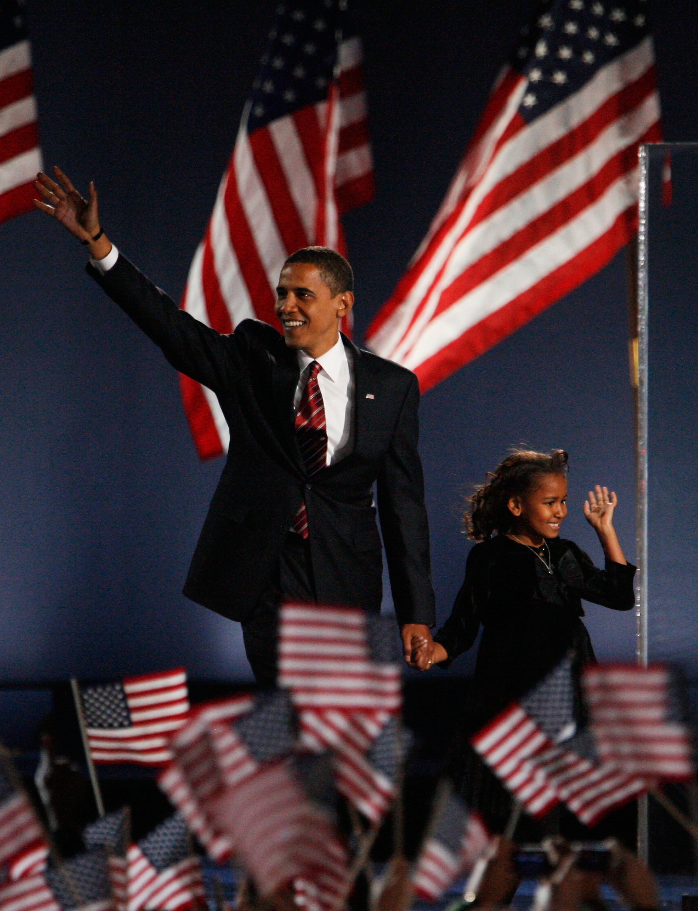 Barack Obama lors de son élection. l Source : Getty Images