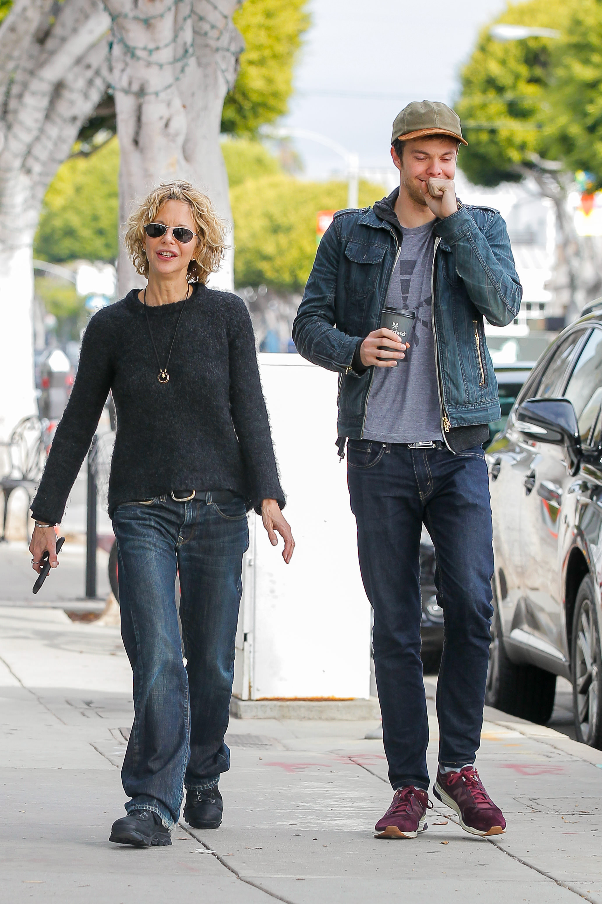 Meg Ryan et Jack Quaid repérés lors d'une sortie à Los Angeles, en Californie, le 19 janvier 2016 | Source : Getty Images