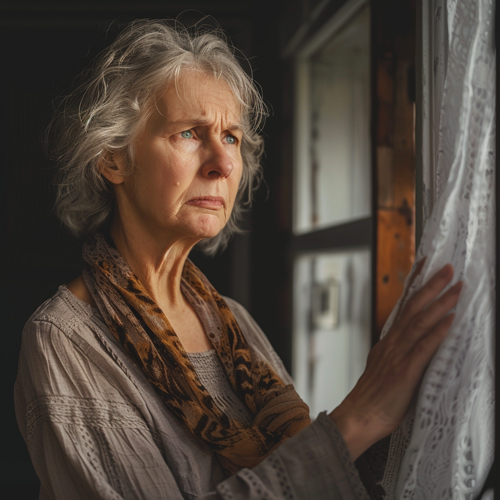 Une femme âgée a l'air à la fois en colère et triste | Source : Midjourney