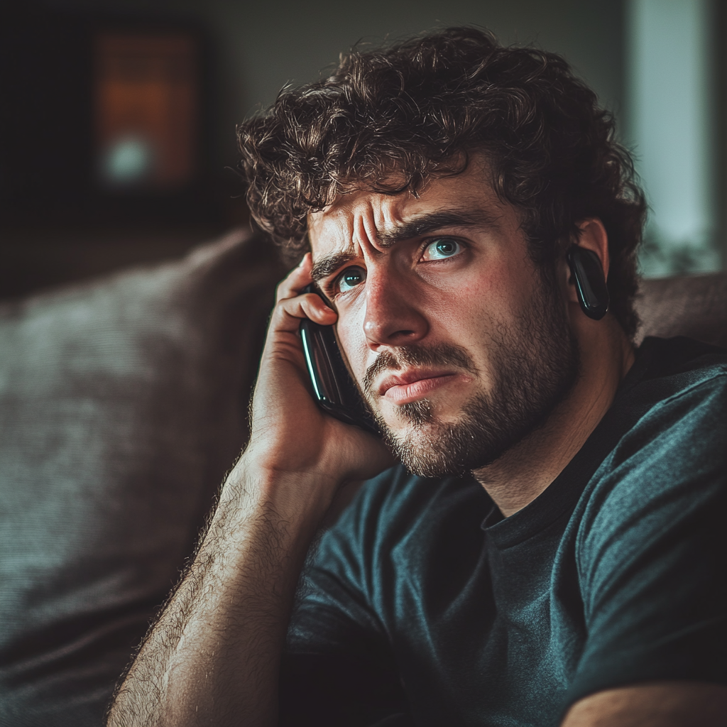 Un homme qui parle au téléphone | Source : Midjourney