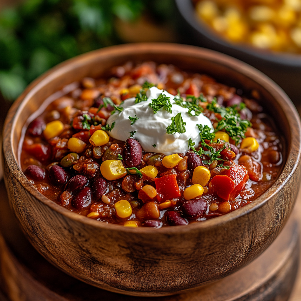 Un bol de chili sur une table | Source : Midjourney