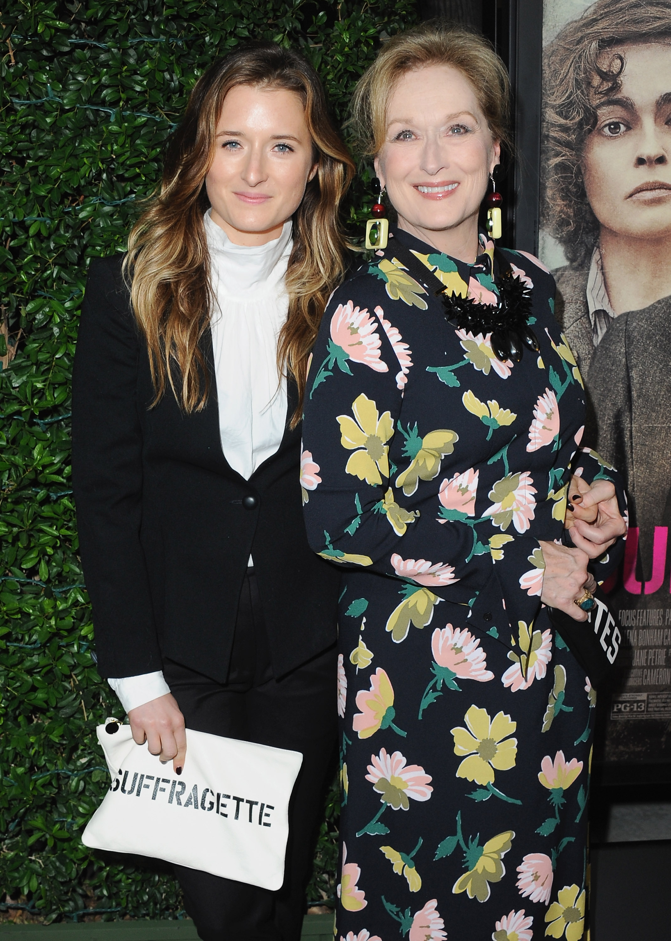 Grace Gummer et Meryl Streep lors de la première de "Suffragette" le 20 octobre 2015 à Beverly Hills, Californie | Source : Getty Images